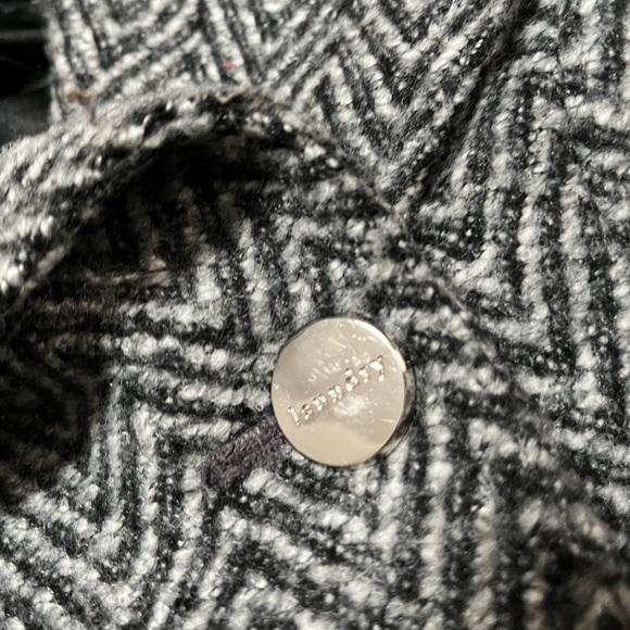 Laundry By Shelli Segal Black and White Pea Coat Size S - Picture 13 of 14